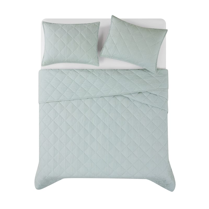 Brooklyn Loom Pinstripe 3 Piece Quilt Set