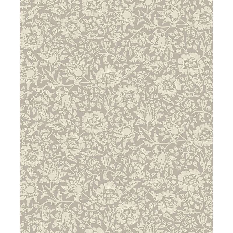 A-Street Prints Mallow Grey Floral Vine Wallpaper