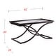 preview thumbnail 7 of 6, SEI Furniture Bugleweed Black/Copper Distressed Metal and Tempered Glass Glam Coffee Table