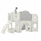 preview thumbnail 37 of 42, Versatile 9-in-1 Kids Slide Playset: Spaceship Design with Slide, Tunnel, Ring Toss, Whiteboard, and Basketball Hoop