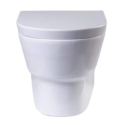 EAGO WD332 Round Modern White Porcelain Wall Mount Dual-flush Toilet