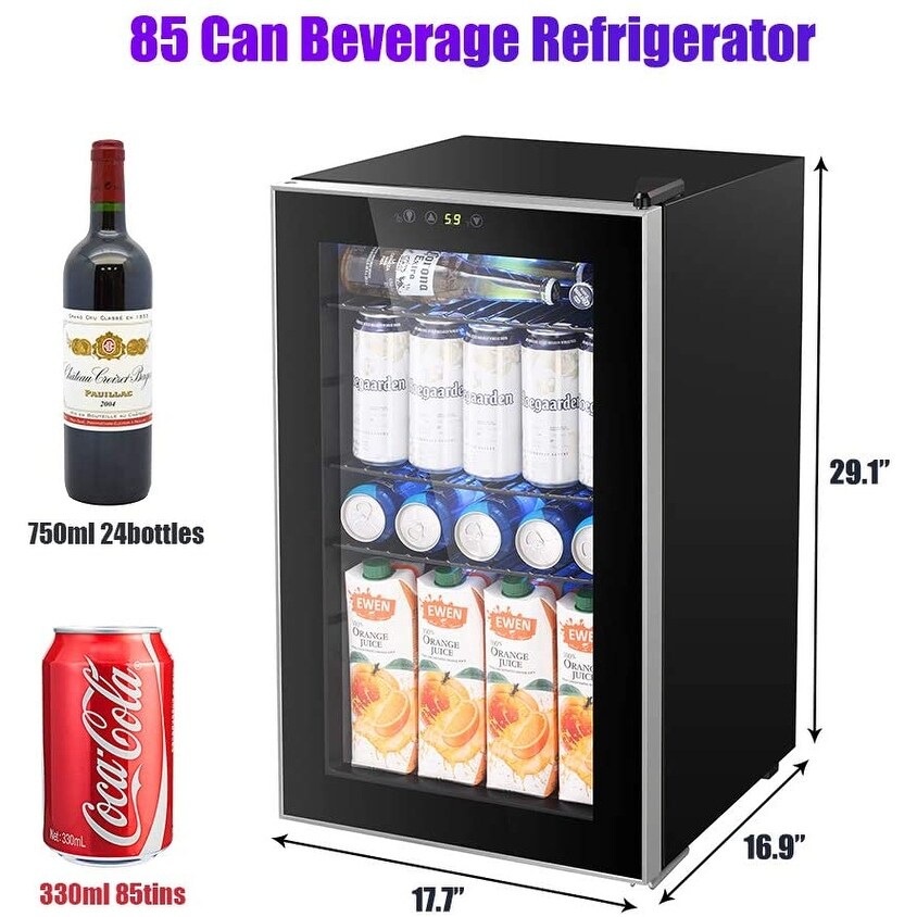 85 Can Beverage Refrigerator, Under Counter Wine Fridge