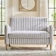 preview thumbnail 33 of 62, HULALA HOME Adika 51"W Farmhouse Striped Linen Upholstered Loveseat with Solid Wood Spindle Legs Navy