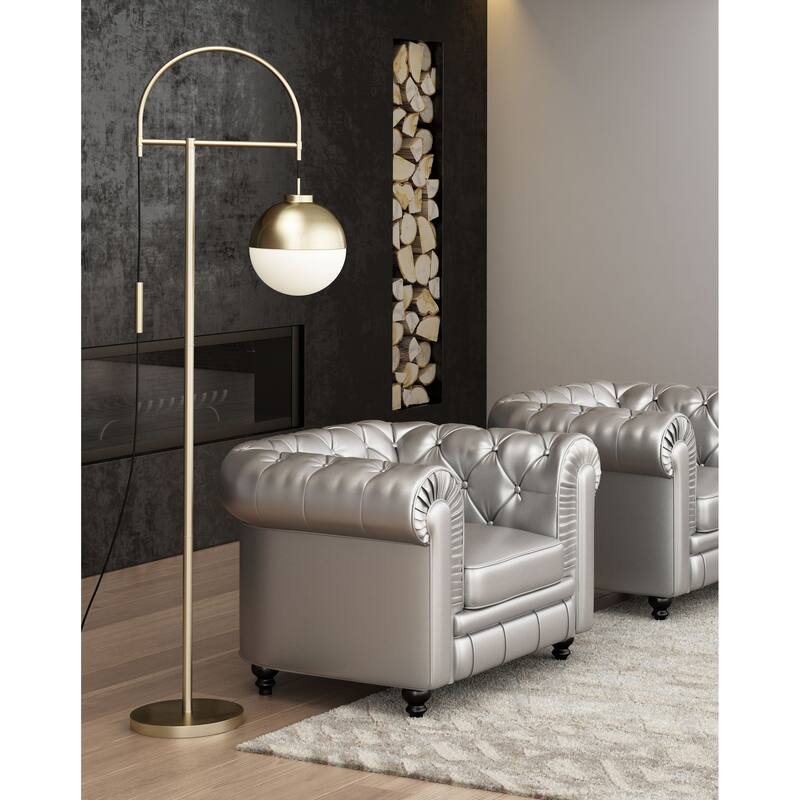 Waterloo Floor Lamp White & Bronze - White/Bronze