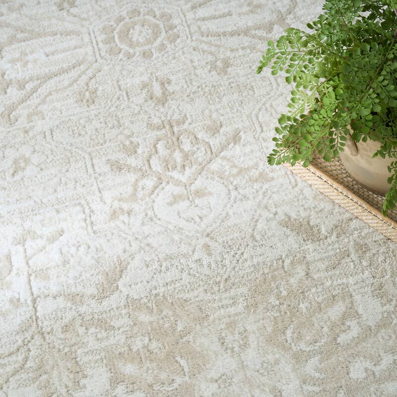 Nourison Dekor Indoor only Cream / Ivory Persian Area Rug