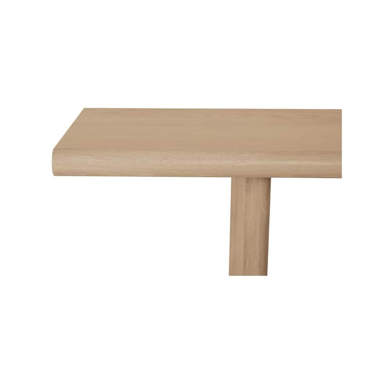 NADAAL STUDIOS Thornefield Console Table, Bullnose Edge Oak with Metal Spreader Bar, Natural Finish