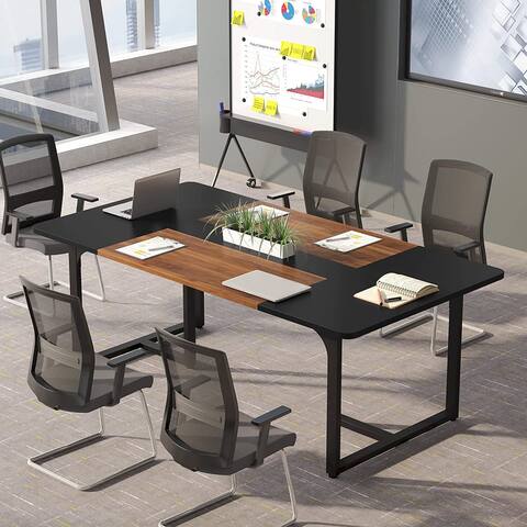 Rectangle Conference Table, 6FT 8 People Meeting Seminar Table