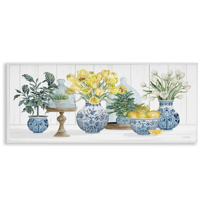 Stupell Yellow Tulips Lemon Fruits Traditional Country Plant Framed Wall Art