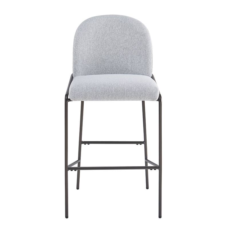 Roomfitters Galen Indoor Metal Upholstered Barstools with Antique Bronze Frame, Fabric Set of 2 - Set of 2