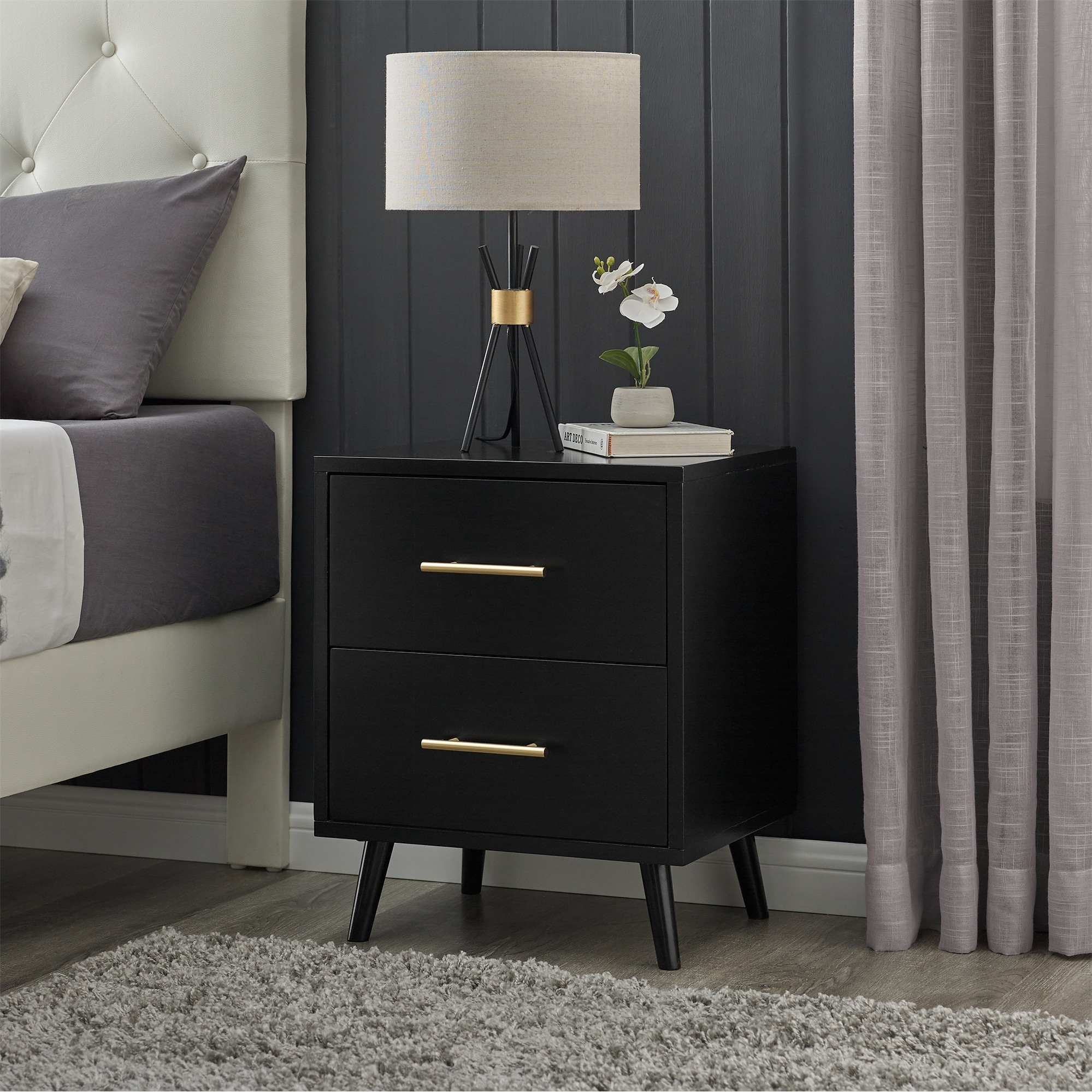 black night stands bedroom