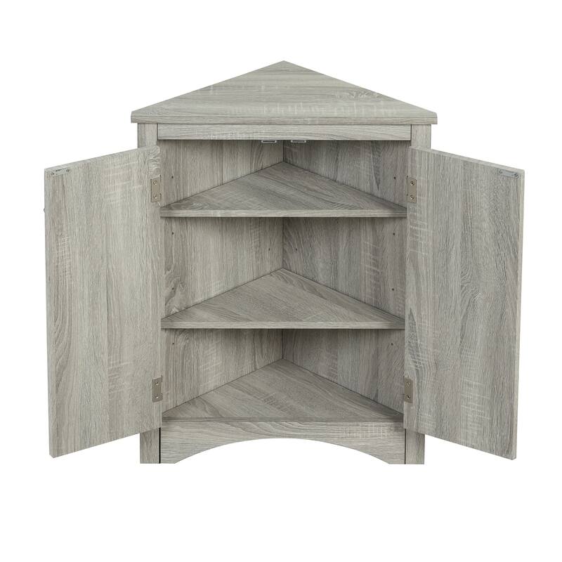 Triangle Bathroom Storage Cabinet with Adjustable Shelves