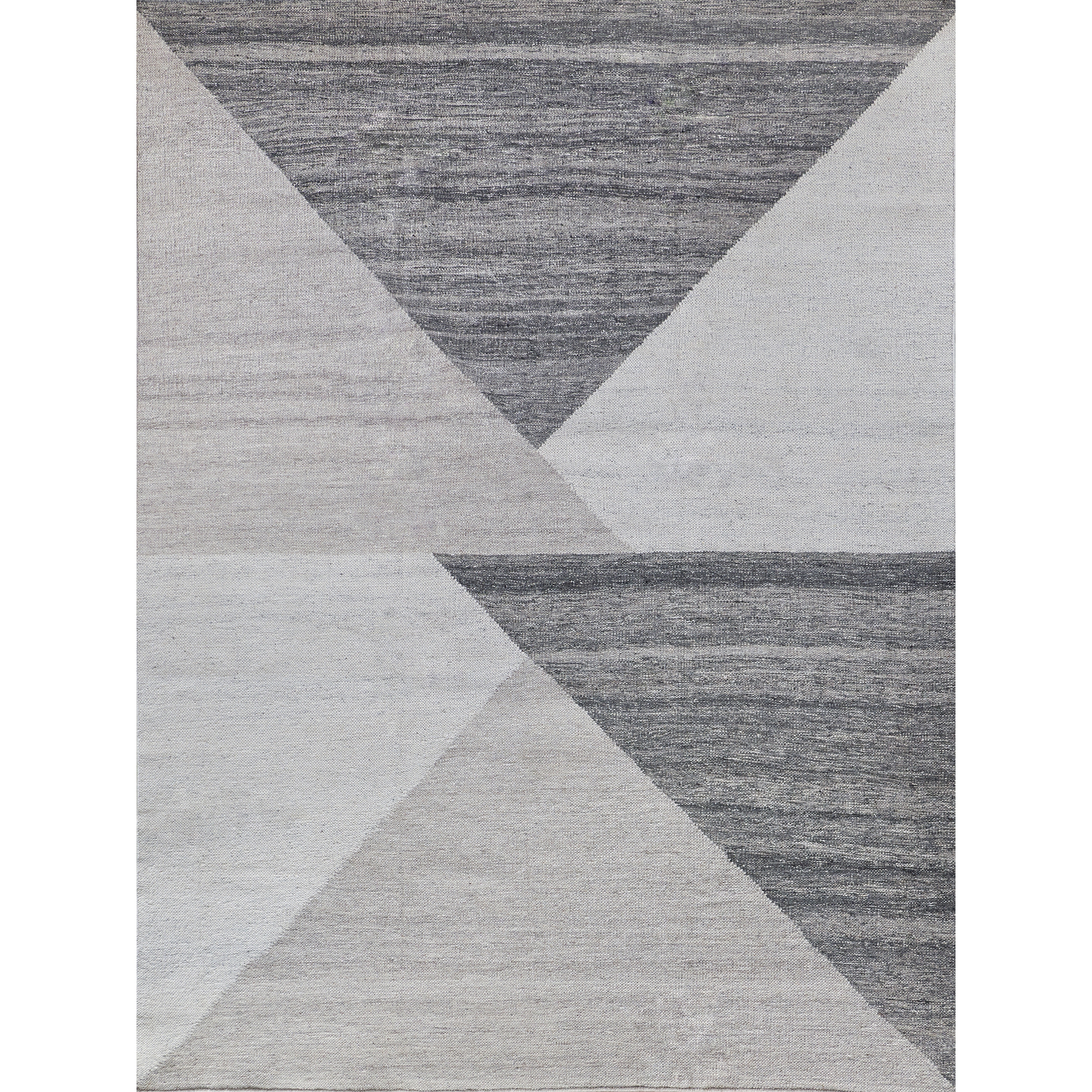 Scandinavian handloomed New Zealand Wool Gray Area Rug