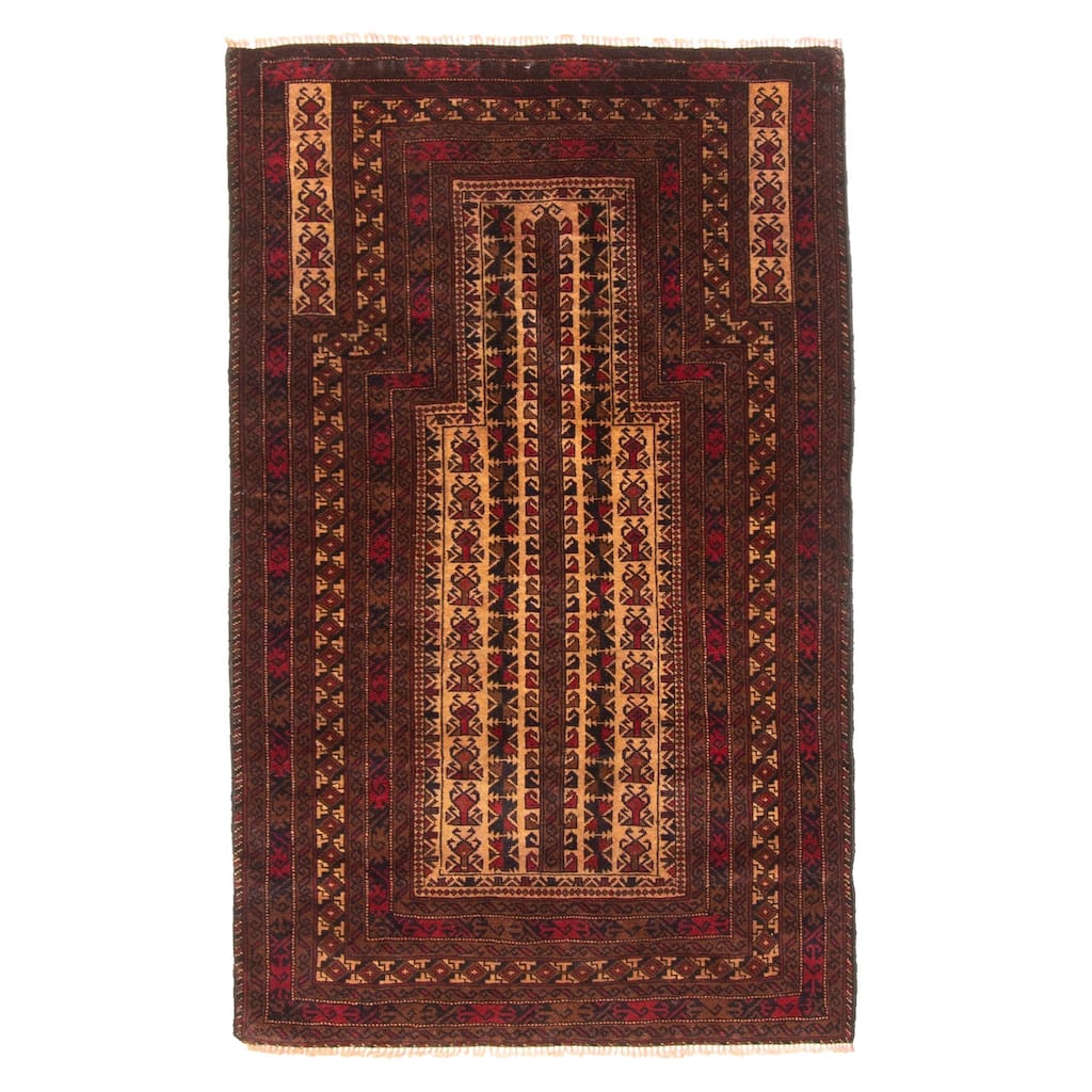 ECARPETGALLERY Hand-knotted Teimani Beige Wool Rug - 2'10 x 4'8