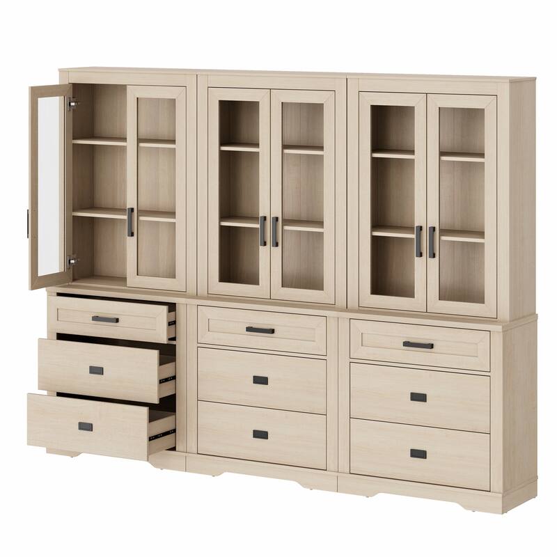 3 Tier Bookcase with Drawer,73.3" Tall Floor Standing Bookshelf