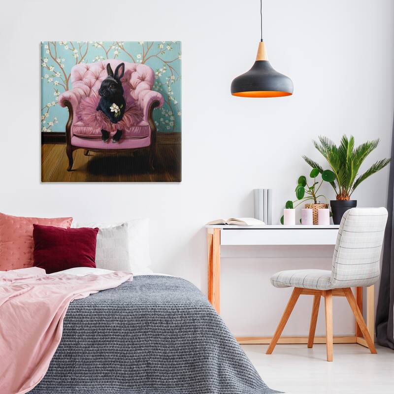 Stupell Girlie Rabbit in Tutu Canvas Wall Art Design By Lucia Heffernan