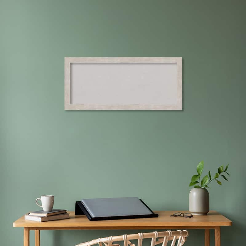 Marred Wood Framed Grey Corkboard Bulletin Board