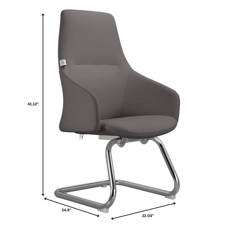 Celeste Modern Leather Office Chair with Iron Frame, Fixed Armrests, Foam Padding, Easy-Clean Upholstery & Quick Assembly