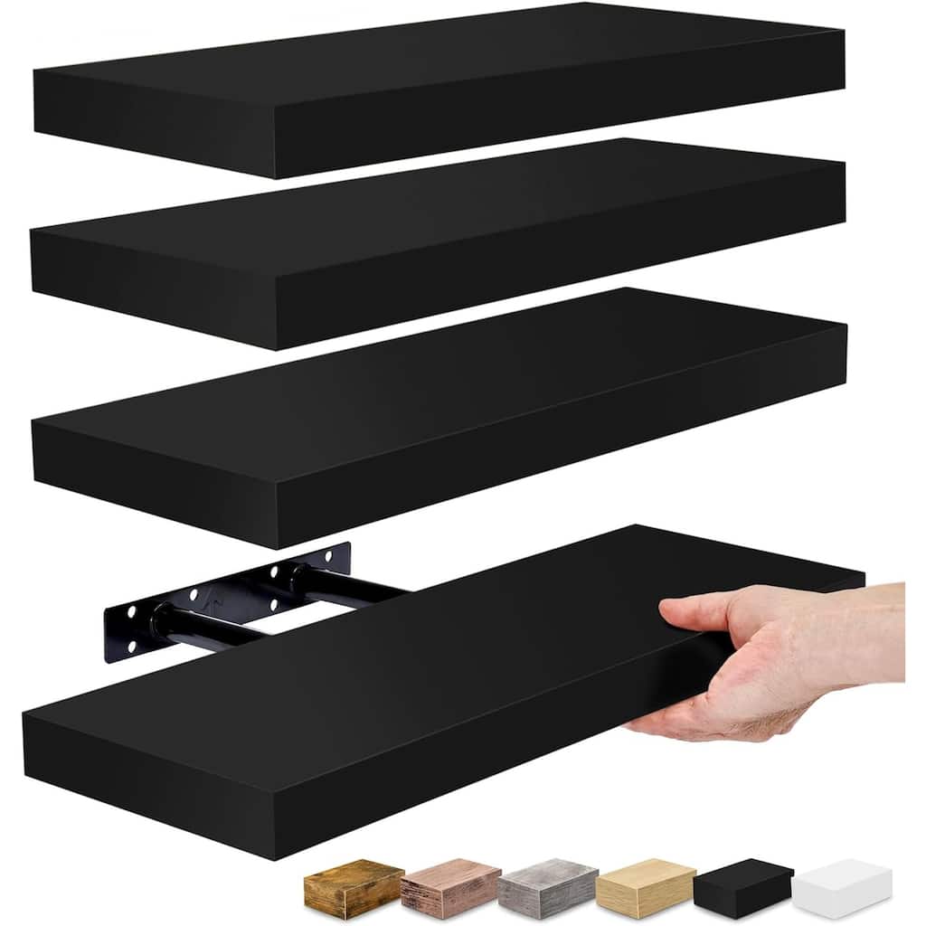 Wall Mounted Bookshelf (4 Pack) - 16.25 in L x 5.50 in W