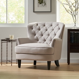 Tafton Tufted Natural Fabric Club Chair by Christopher Knight Home