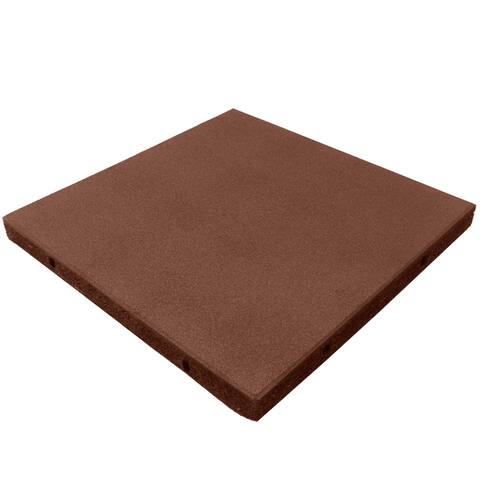 Rubber-Cal "Eco-Safety" Interlocking Tiles - 2.50 x 19.5 x 19.5 in - 40 Pack - 111 sqft - Terra Cota - 19.5x19.5