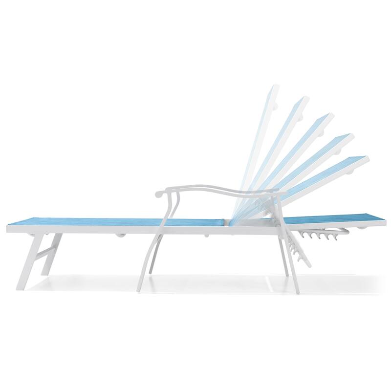 VredHom Outdoor Aluminum Adjustable Chaise Lounge (Set of 2)