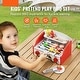 preview thumbnail 4 of 9, Red White Wooden BBQ Grill Toy with 26 PCS and Twist Sound Play - 11.42” L x 8.27” W x 7.68” H