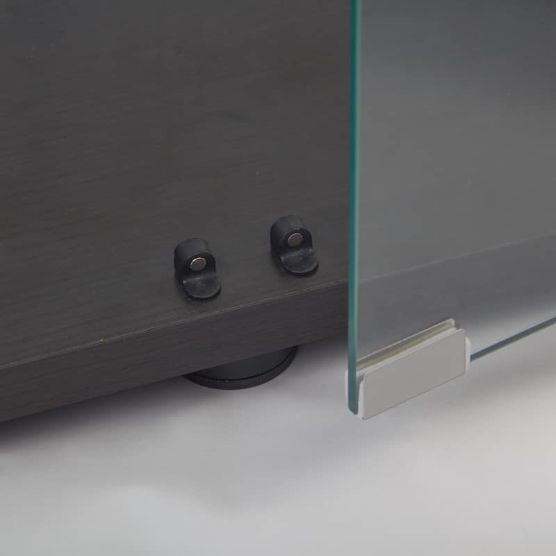 Two-door Glass Display Cabinet 2 Shelves with Door