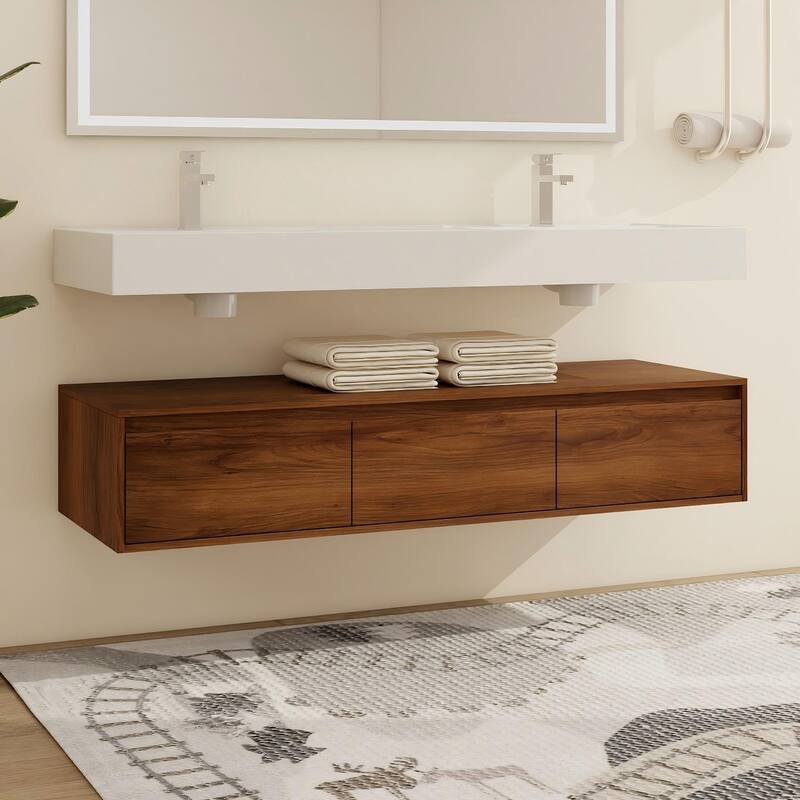 Malwee 30"/60" Floating Bathroom Vanity, Wall Mounted Bathroom Vanity with Single/Double Sink and Soft Close Drawers