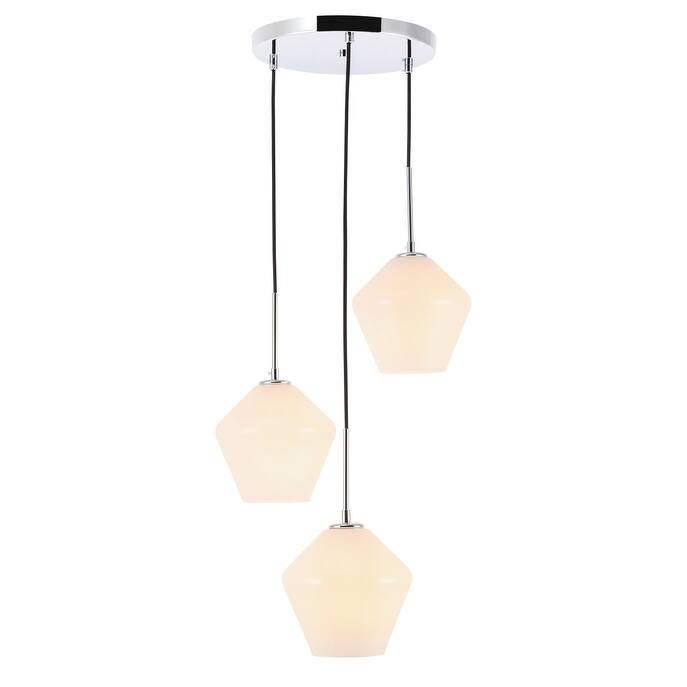 Gerald 3-Light Glass Pendant - 8.6/18.1 - Chrome/Frosted