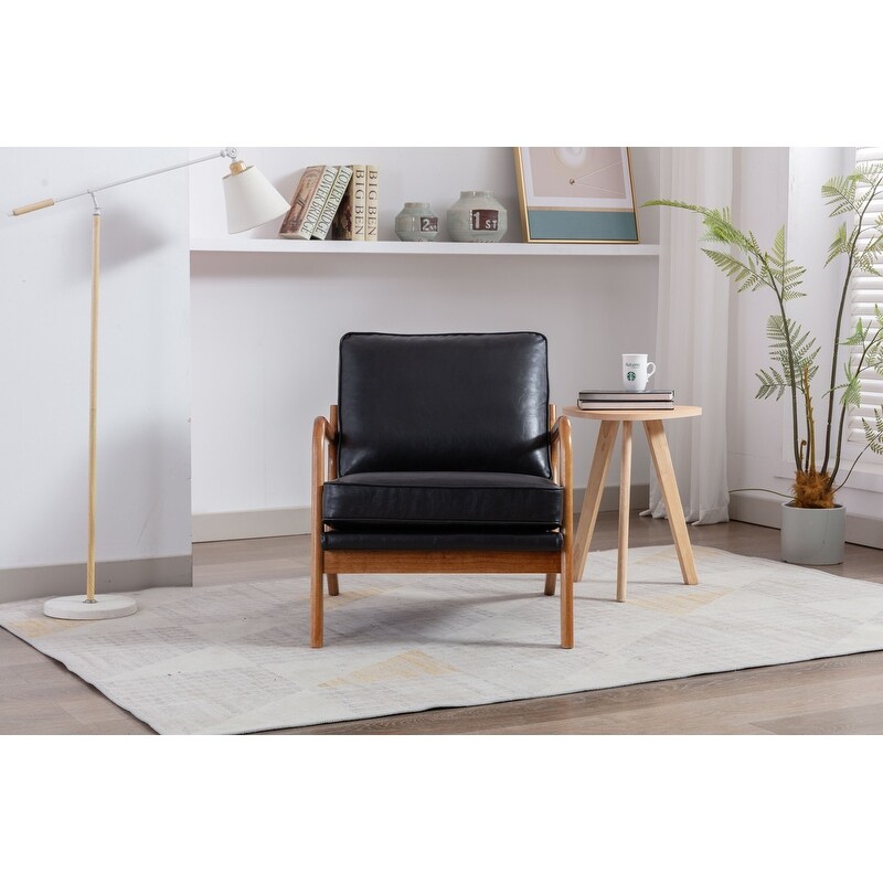 Black leather top reading chair