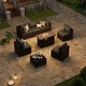preview thumbnail 73 of 179, AOXUN Fire Pit Conversation Set Rattan Sofa Set Outdoor Furniture With Cushions