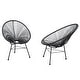preview thumbnail 22 of 47, Corvus Sarcelles Acapulco Modern Wicker Bistro Chairs(Set of 2)