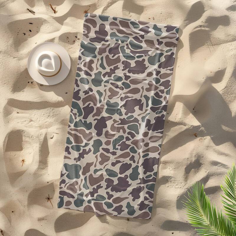 Camouflage beach towel,Quick Dry, Lightweight & Compact beach towel for Pool, Yoga and Camping - Brown