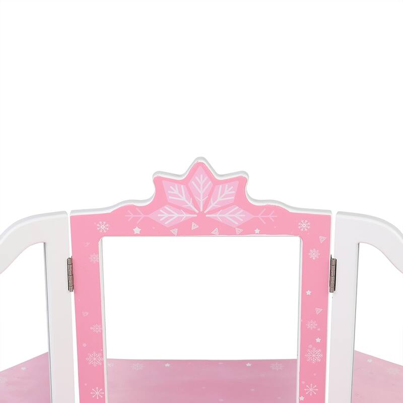Children's Three-Sided Folding Mirror Dressing Table Chair