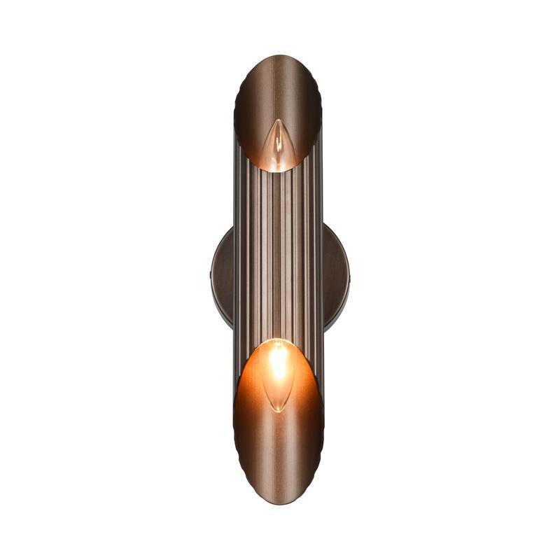 Rennnsan 15.5 in. 2-Light Farmhouse Vintage Cylinder Linear Bathroom Vanity Light