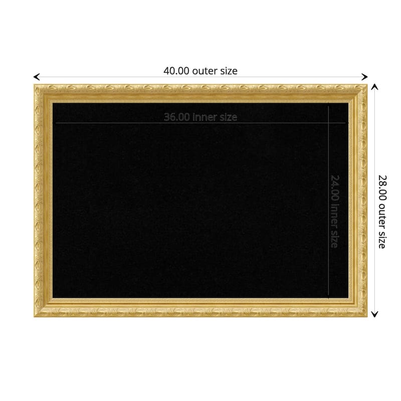 Versailles Gold Wood Framed Black Corkboard Bulletin Board - Board Size 36x24