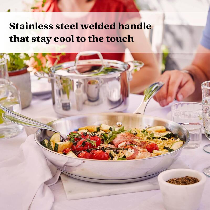 Alva Chef Stainless Steel Frying Pan, Non-Toxic Cookware