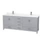 Option Gray / White Quartz Top / Brushed Chrome Hardware