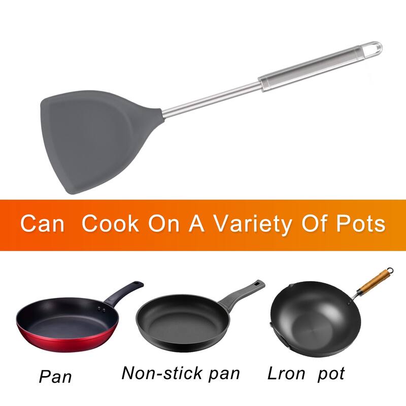 Silicone Turner Spatula Heat Resistant Non-scratch - 14.6" x 3.9"(L*W)