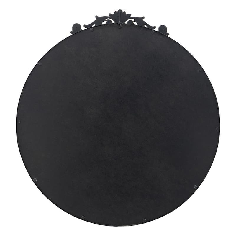 HomeRoots 39" Black Crowned Top Iron Framed Accent Mirror - 36' X '38.5' X '1.5