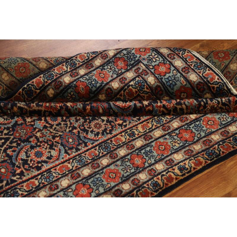 Hand Knotted Oriental 100% Wool Carpet Traditional All-Over Navy Blue & Blues Bidjar Area Rug - 6' 10'' X 4' 2''