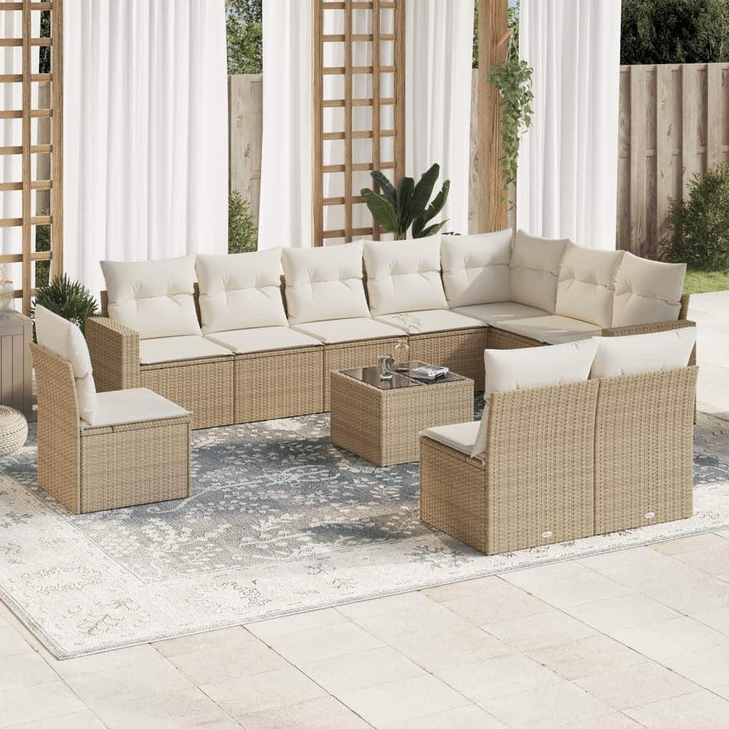 vidaXL Garden Sofa Set Beige - 21.7 x 21.7 x 14.6