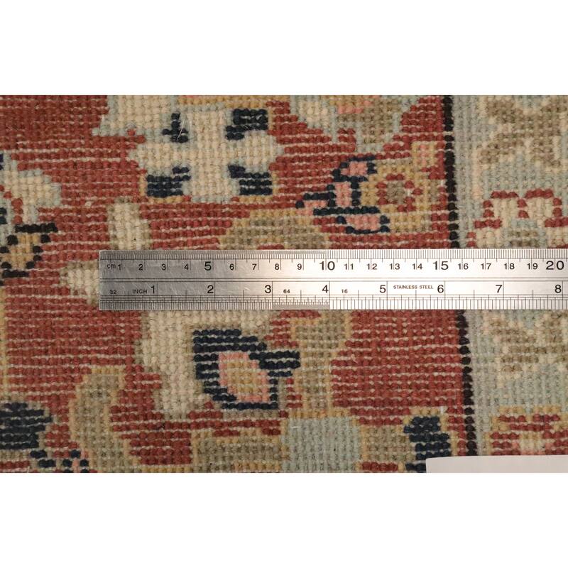 Hand Knotted Oriental 100% Wool Carpet Traditional Medallion Beige & Ivories Heriz (serapi) Area Rug - 9' 3'' X 6' 3''