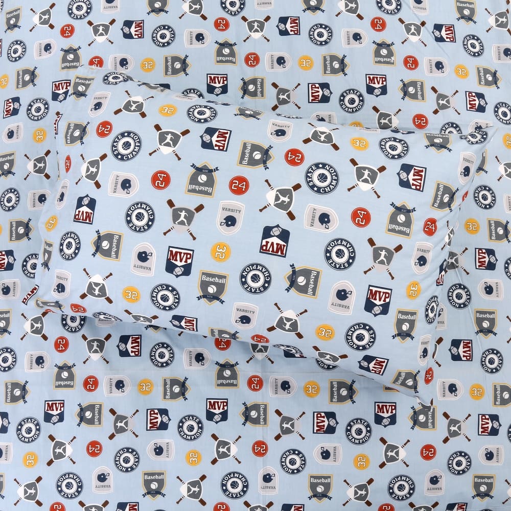 3-Piece Cotton Toddler Sheet Set for Kids Boys & Girls (Animals, Fish, Sports, Floral)