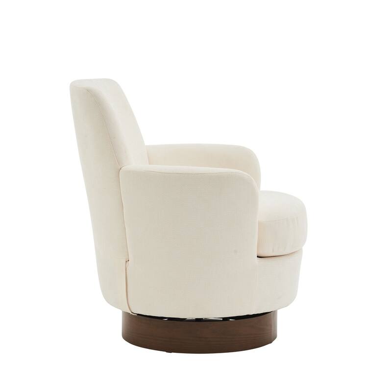 Modern Swivel Barrel Chair with Gold Stainless Steel Base