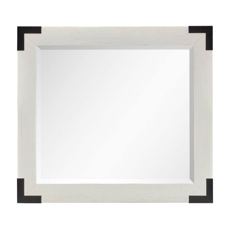 Magnussen Home Harper Springs Silo White Drawer Dresser with Landscape Mirror