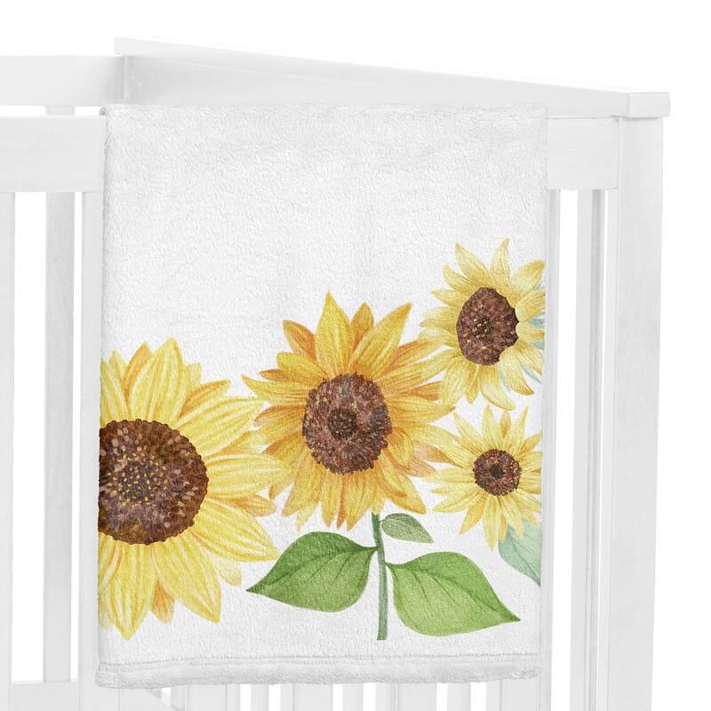 Sunflower Collection Girl Baby Monthly Milestone Blanket - Yellow and Green Farmhouse Watercolor Flower You Are My Sunhine