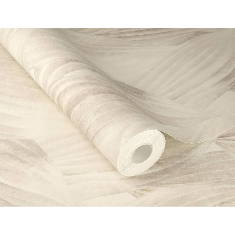 A-Street Prints Melora Light Grey Leaf Wallpaper