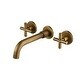 preview thumbnail 10 of 8, Wall Mount Bathroom Sink Faucet Double Handle Bathroom Faucet Copper Three Hole Bathroom Basin Vanity Faucet