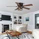 preview thumbnail 2 of 17, 48" Antique Wooden 5-Blade Black Flush Mount Ceiling Fan with Light